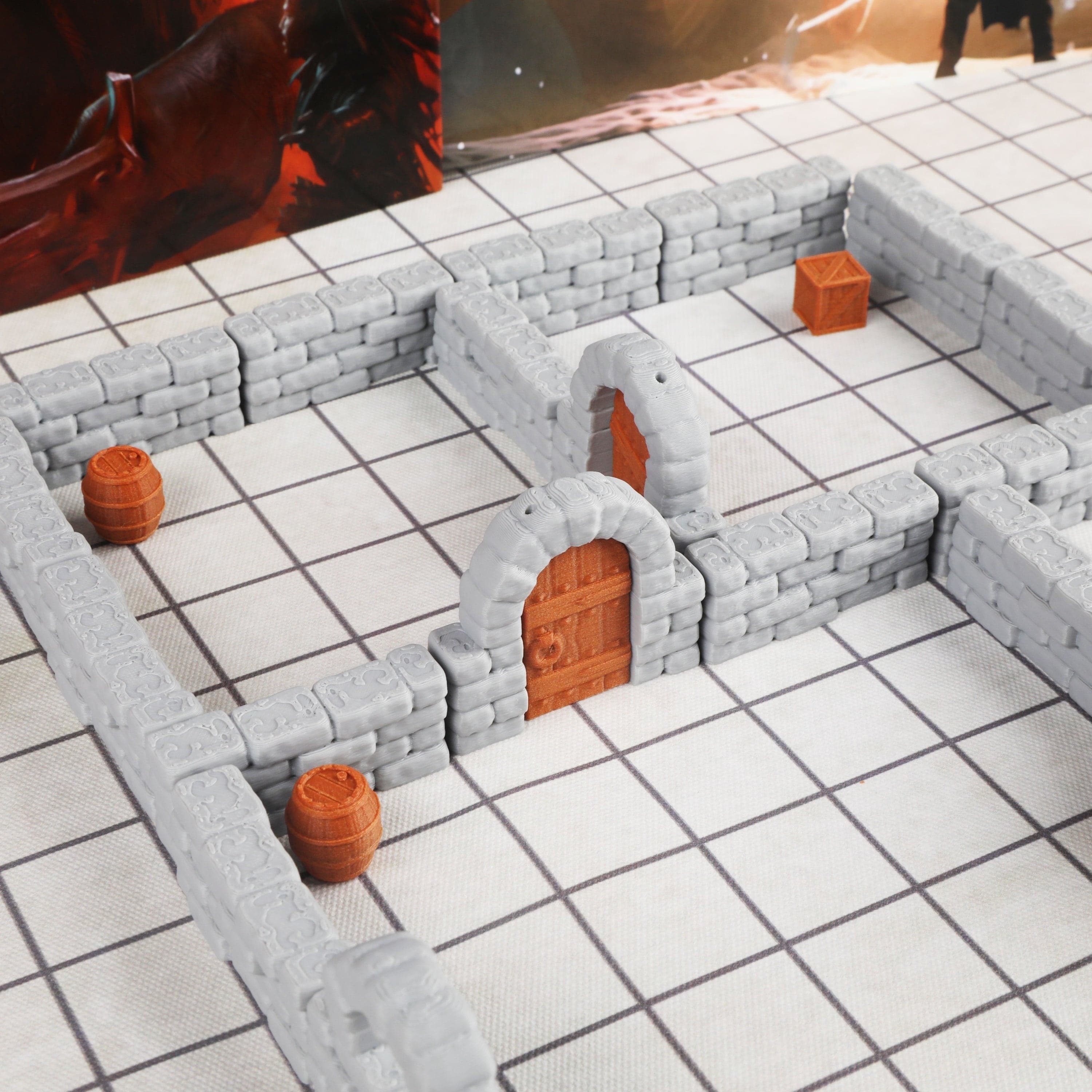 40-Piece Mini Dungeon Wall Terrain Set - 28mm RPG Accessory Kit for D&D and Tabletop Adventures, Ideal Holiday Gift for Game Masters