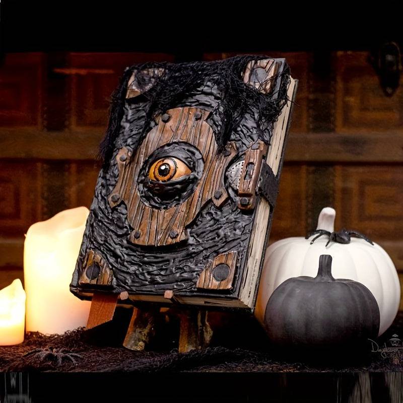 Hauntingly Beautiful Art Deco Cursed Spellbook Figurine | Handcrafted Witchcraft Resin Decor | Eerie Ghostly Halloween Prop with Mysterious Eye | Non-Electric Art Piece for Any Room | Perfect Festive Touch for Christmas - The Adventurer's Chest