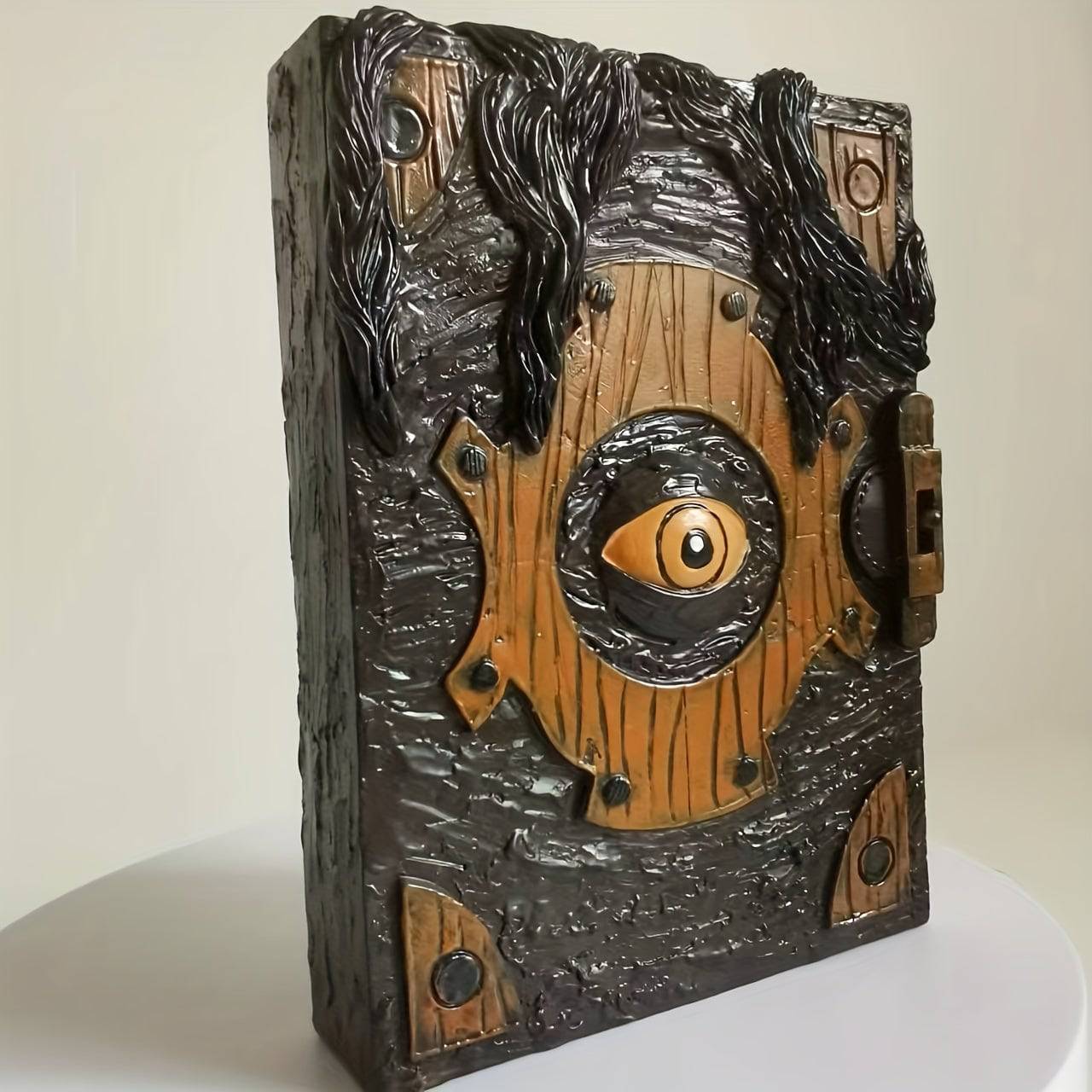 Hauntingly Beautiful Art Deco Cursed Spellbook Figurine | Handcrafted Witchcraft Resin Decor | Eerie Ghostly Halloween Prop with Mysterious Eye | Non-Electric Art Piece for Any Room | Perfect Festive Touch for Christmas - The Adventurer's Chest