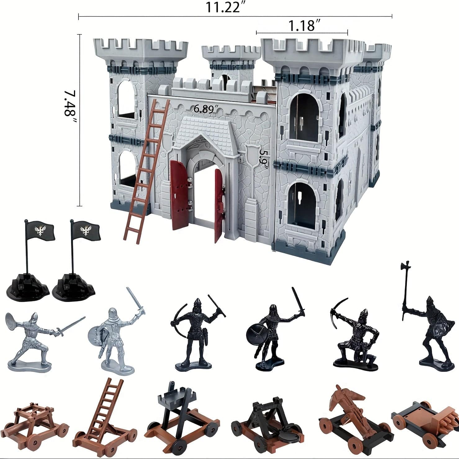 Medieval Castle Siege Playset: Build Your Own Knight Army with Soldiers, Cavalry, and Arrow Tower