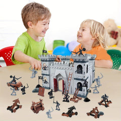 Medieval Castle Siege Playset: Build Your Own Knight Army with Soldiers, Cavalry, and Arrow Tower