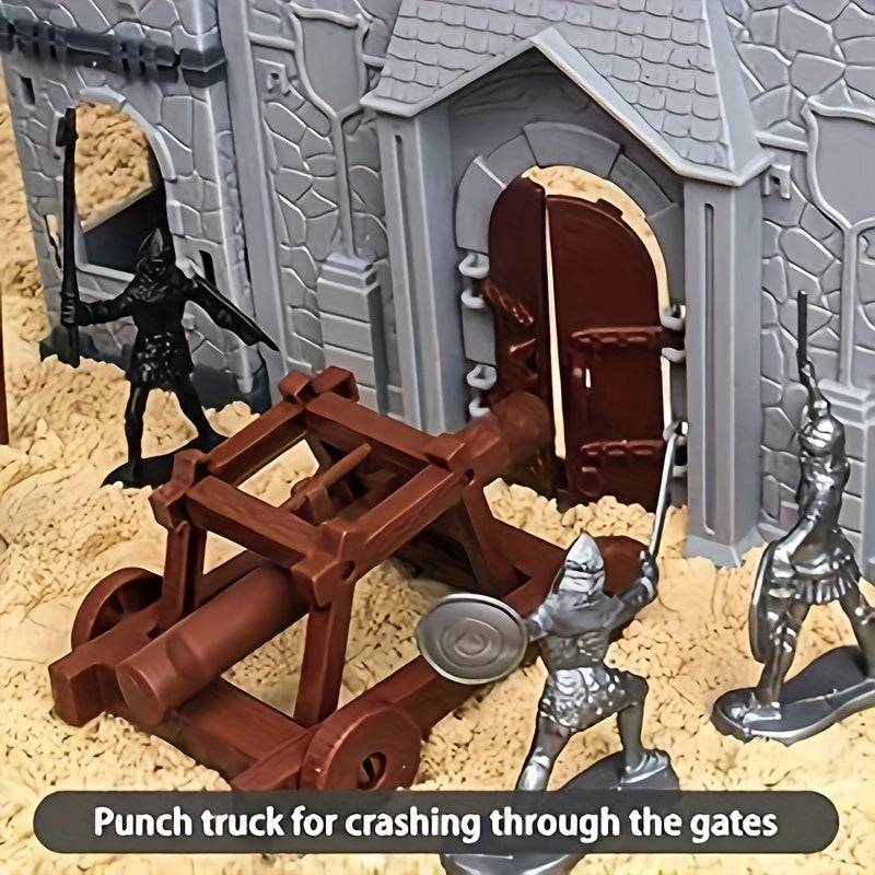 Medieval Castle Siege Playset: Build Your Own Knight Army with Soldiers, Cavalry, and Arrow Tower