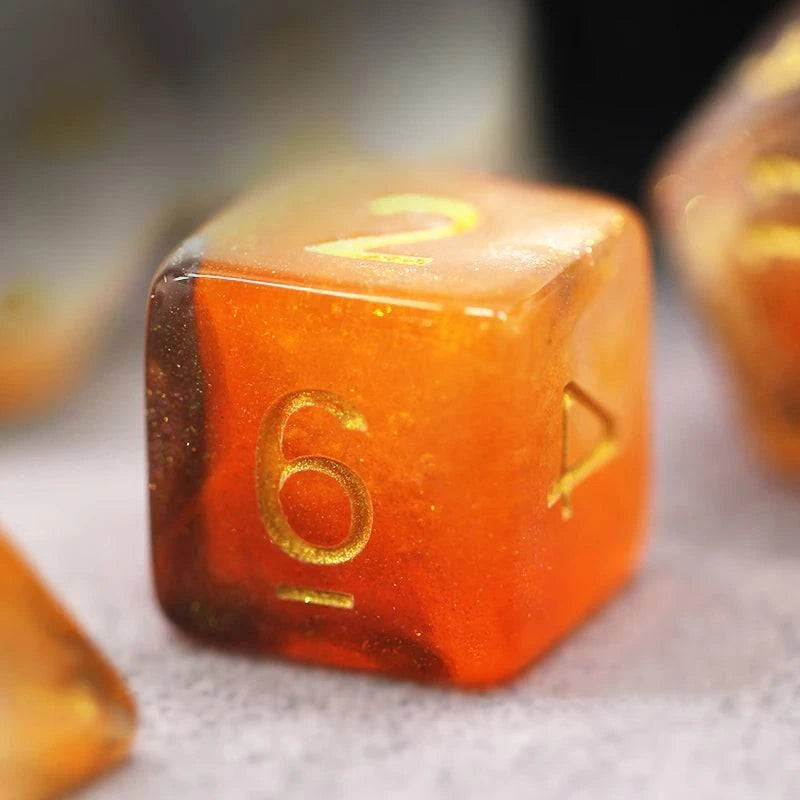 7Pcs/Set Rose Gold and White Nebula Starry Sky Dice D&D COC Dice D4 D6 D8 D10 D% D12 D20 Table Games DND RPG Dice Set - The Adventurer's Chest