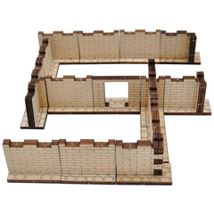 3D Modular Dungeon Wall Set - 16 Laser-Cut Birch Tiles for Tabletop RPGs (28mm Scale)