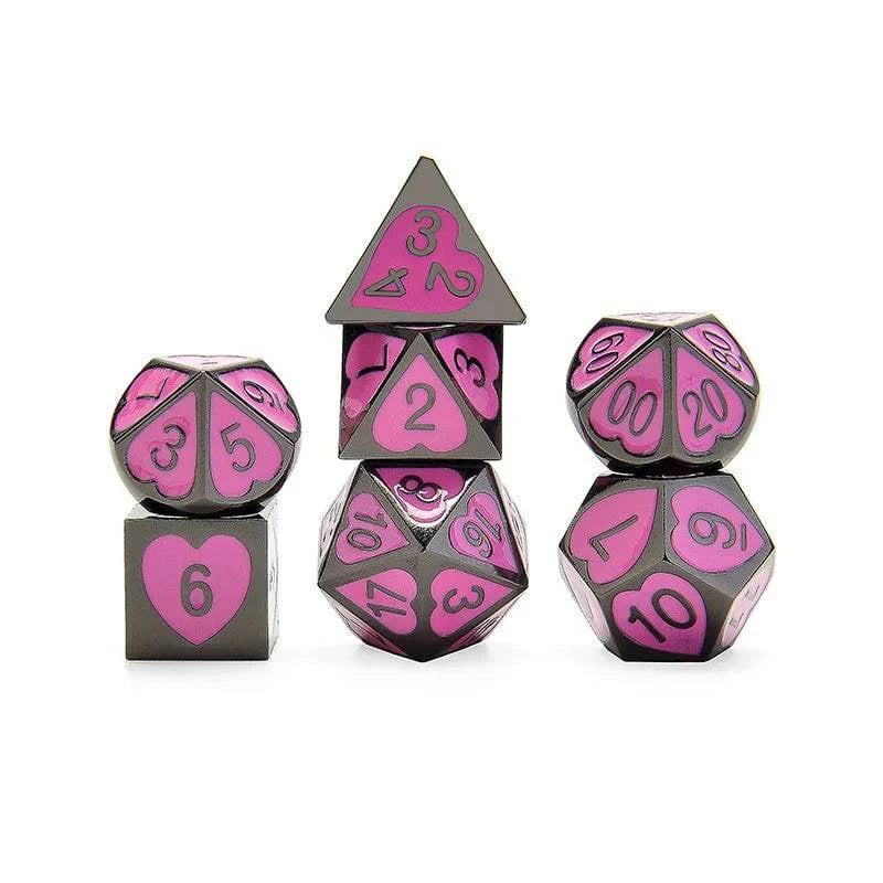 7pcs/set Metal Dice With Black Drawstring Bag D4 D6 D8 D10 D% D12 D20 Polyhedral TRPG DND Board Game Entertainment Dice BC0265 - The Adventurer's Chest