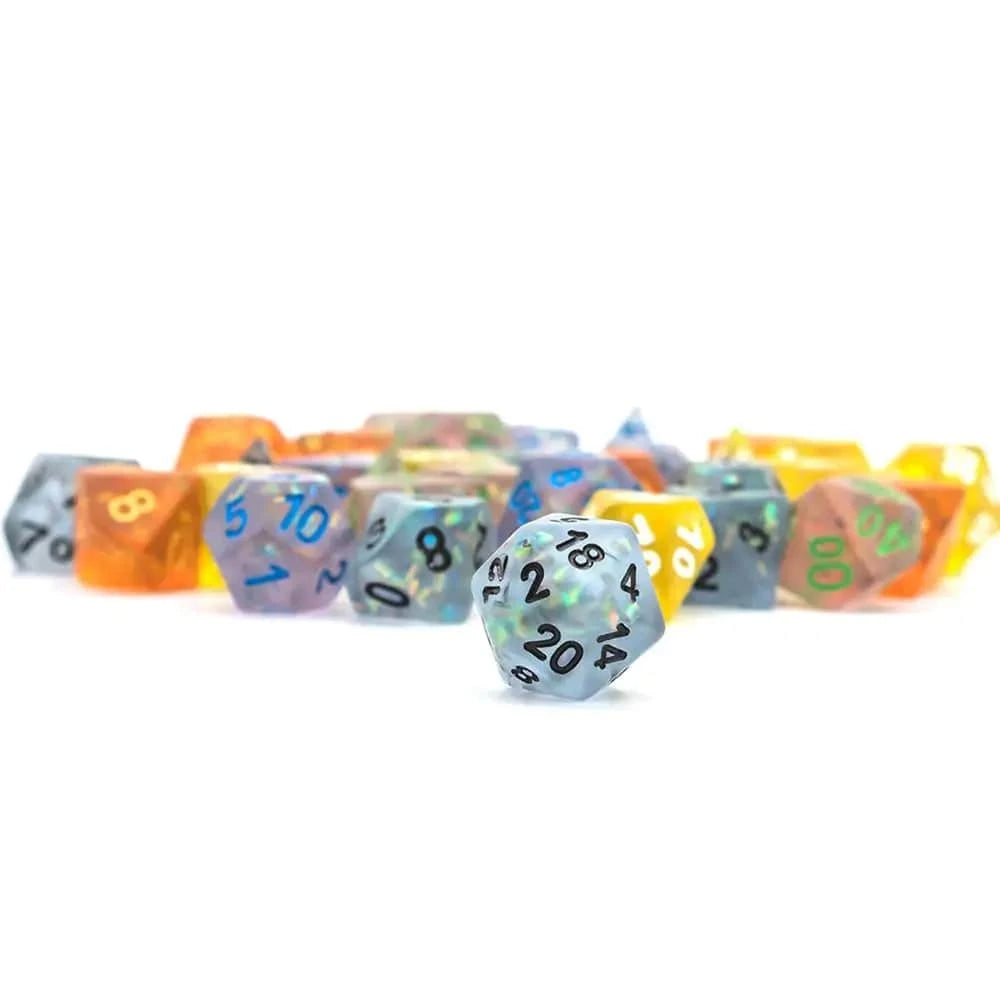 Cusdie Frosted Resin Dice Set 7Pcs Polyhedral Games Dice D4 D6 D8 D10 D% D12 D20 D&D Dice Set for Role Playing Game RPG - The Adventurer's Chest