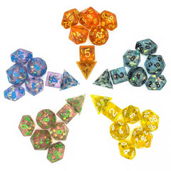 Cusdie Frosted Resin Dice Set 7Pcs Polyhedral Games Dice D4 D6 D8 D10 D% D12 D20 D&D Dice Set for Role Playing Game RPG - The Adventurer's Chest