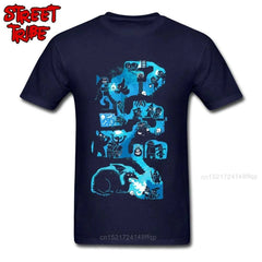 Dungeon Crawlers Men's Hip Hop T-Shirt - Unique Cotton Tees with Dragons and Monsters in Black and Blue - The Adventurer's Chest