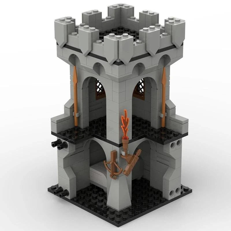 MOC Medieval Castle Knights and Warriors Building Blocks Set for Kids - Roman City Wall, Gate, and Stables Model