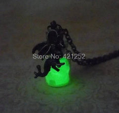 12-Piece Glow-in-the-Dark Dragon Charm Pendant Necklace Set in Bronze Fantasy Jewelry - The Adventurer's Chest