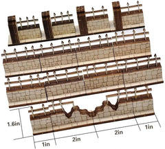 3D Modular Dungeon Wall Set - 16 Laser-Cut Birch Tiles for Tabletop RPGs (28mm Scale)