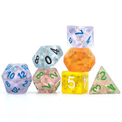 Cusdie Frosted Resin Dice Set 7Pcs Polyhedral Games Dice D4 D6 D8 D10 D% D12 D20 D&D Dice Set for Role Playing Game RPG - The Adventurer's Chest