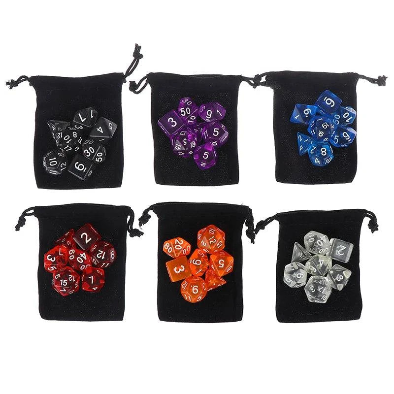 1set Double-colors Polyhedral Dice Complete Set of D20 D12 D10 D% D8 D6 D4 for TRPG/DND Dice Games - The Adventurer's Chest