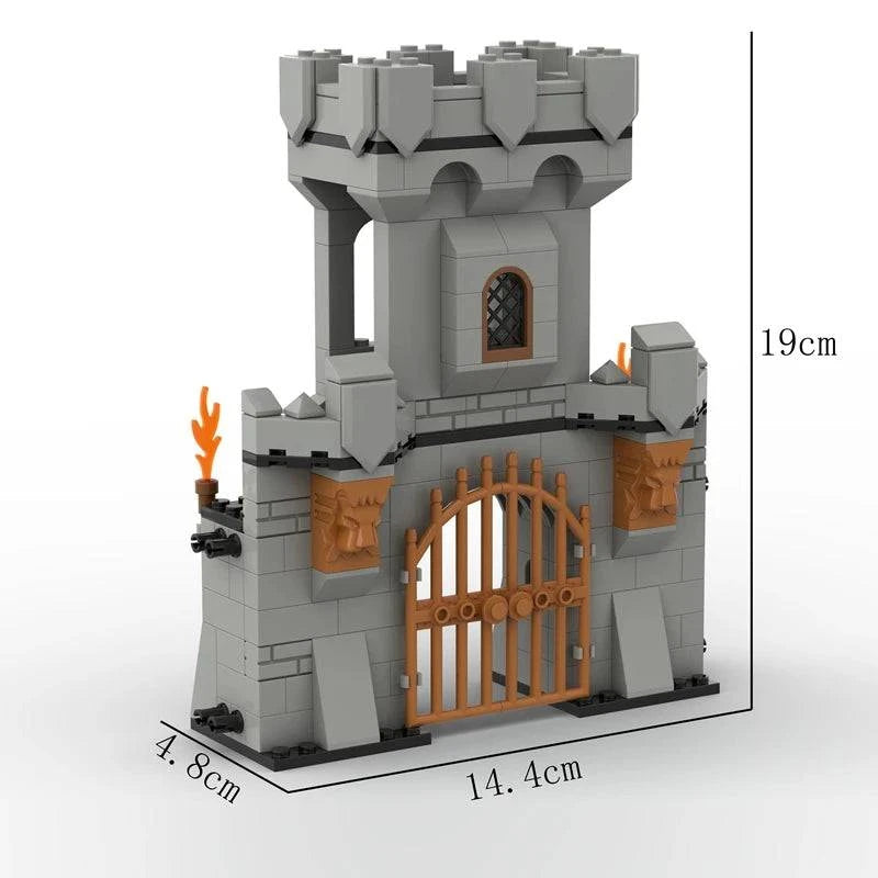 MOC Medieval Castle Knights and Warriors Building Blocks Set for Kids - Roman City Wall, Gate, and Stables Model