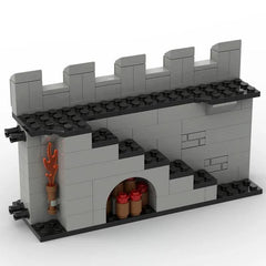 MOC Medieval Castle Knights and Warriors Building Blocks Set for Kids - Roman City Wall, Gate, and Stables Model