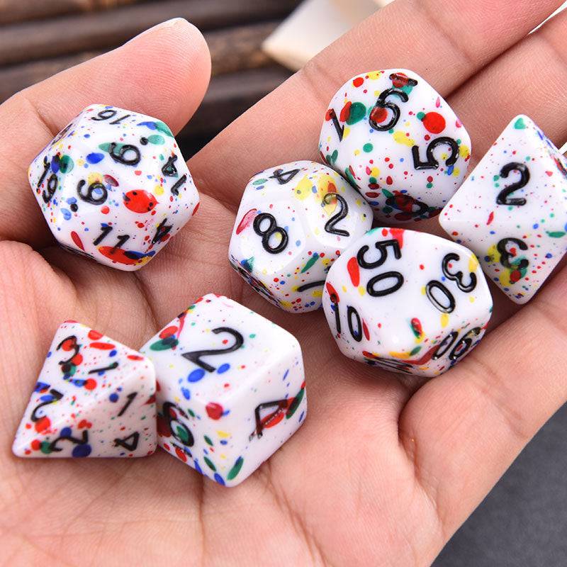 7pcs/lot Colorful Polyhedral Dice D4 D6 D8 D10 D12 D% D20 Digital Dice Set for Entertainment Bar Pub Club Party Board Game Dice - The Adventurer's Chest