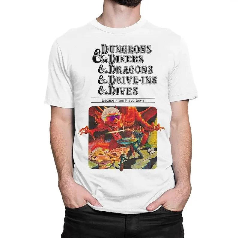 D&D Dining Adventures Humorous T-Shirt / Unisex Dungeons & Dragons Tee / Various Sizes Available - The Adventurer's Chest