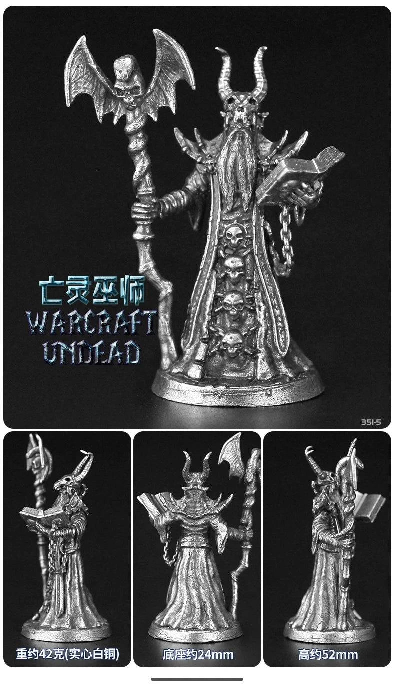 Bronze Dragon Warrior Skeleton Model - Handmade Decorative Chess Piece for Tabletop Games