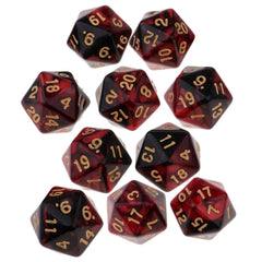 10pcs/Set D20 Colored Acrylic Polyhedral Dice 20-sided Dice Game Set Two-COLORS Swirl DND Dice Set for D&D TRPG Board Game Dice - The Adventurer's Chest