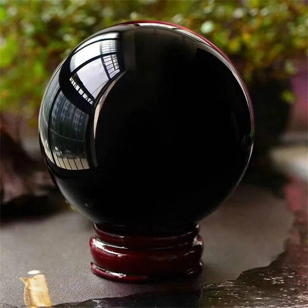 Enchanted Obsidian Sphere of Healing Energy – Mystical Crystal for Home and Office Decor - The Adventurer's Chest