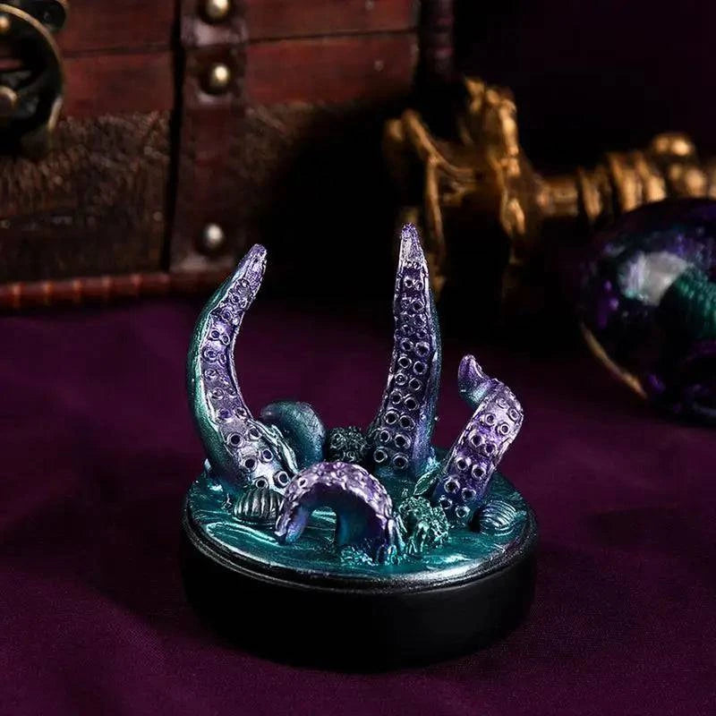 Enchanted Luminous Dragon Egg with Octopus Claw Base - Magical Resin Collectible for Adventurers and Gift-Givers - The Adventurer's Chest