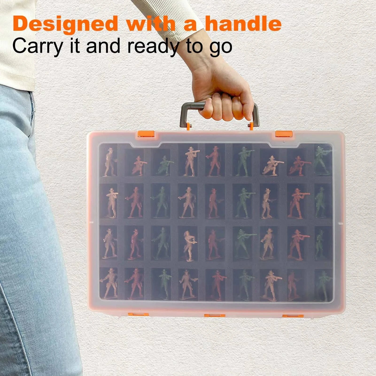 Evemodel SN03R Miniature Figure Dual-Layer Storage Carrying Case