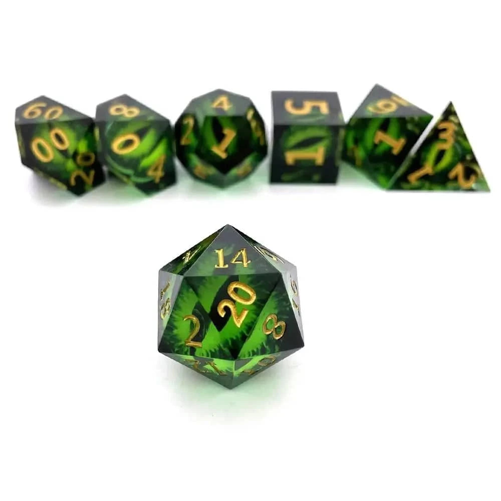 7Pcs Polyhedral Resin Dice Set Dices Table Games Accessory D6 D8 D10 D12 D20 For D&d DND - The Adventurer's Chest