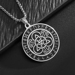 Celtic Rune Amulet Necklace: Stainless Steel Trinity Knot for Adventurers and Seekers - The Adventurer's Chest