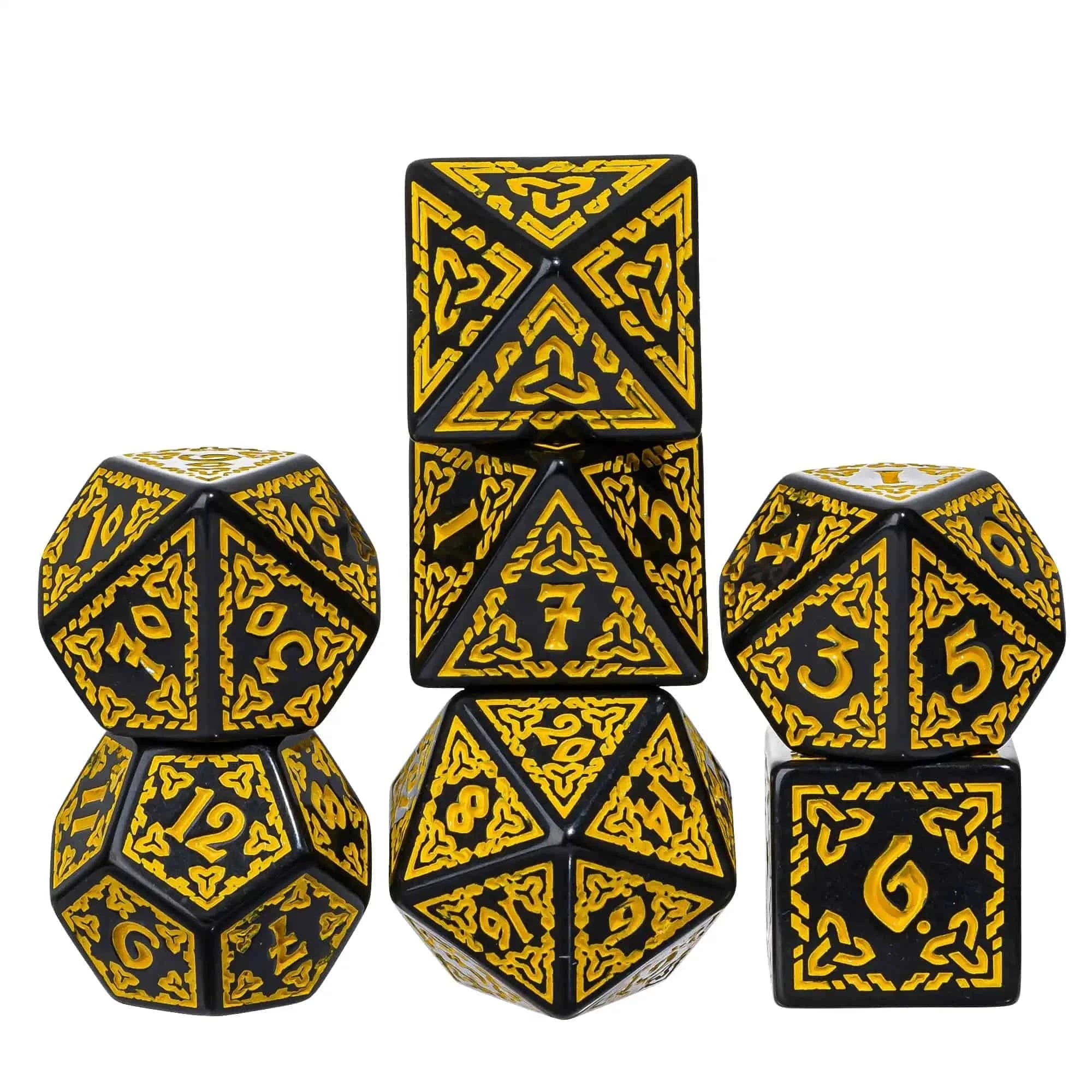 DND Celtic Knot Dice with Unique D4 7Pcs/Set New Pattern D4- D20 Polyhedral Dice for Role Playing Board Game D&D Tabletop Games - The Adventurer's Chest