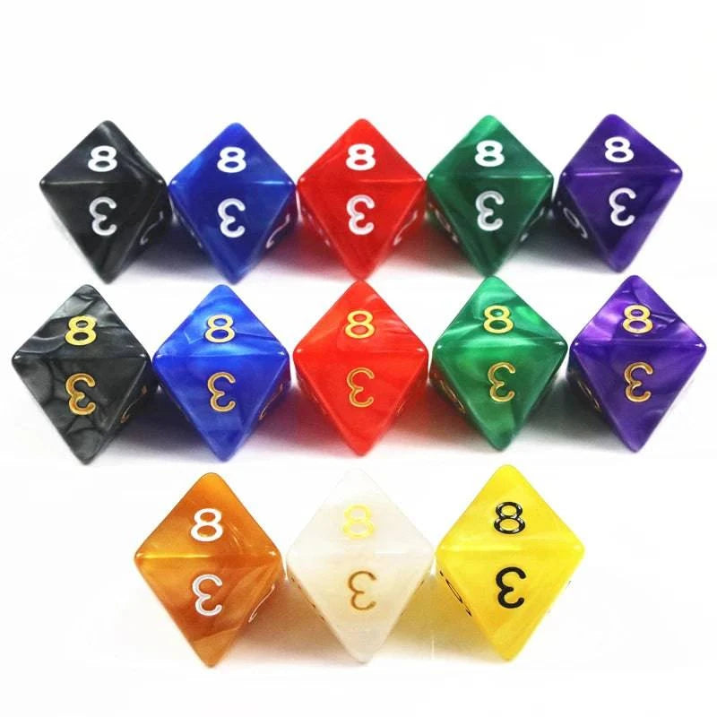 D8 Dice Set 10pcs Polyhedral D&D Dice for DND RPG Game Tabletop Game Math Teaching - The Adventurer's Chest