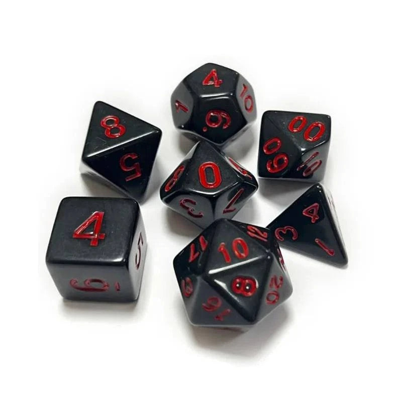 7 Pcs Lot Black Red Dices Set Double Colors Polyhedral Numbers Dice Kit of D4 D6 D8 D10 D% D12 D20 for DND TRPG RPG Board Games - The Adventurer's Chest