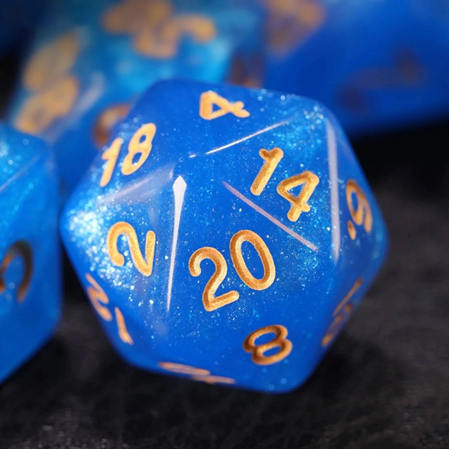 7Pcs/Set Blue Starry Sky Dice D&D COC Dice D4 D6 D8 D10 D% D12 D20 Table Games DND RPG Dice Set - The Adventurer's Chest