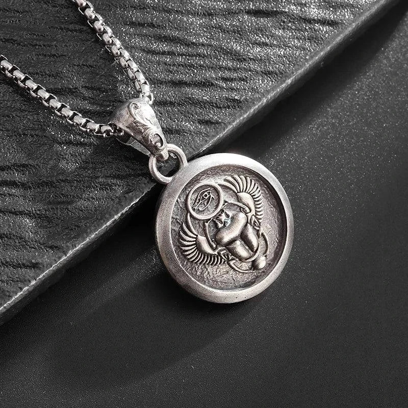 Ancient Egyptian Scarab of Horus: Enchanted Amulet Pendant Necklace for Adventurers and Seekers of Fortune - The Adventurer's Chest