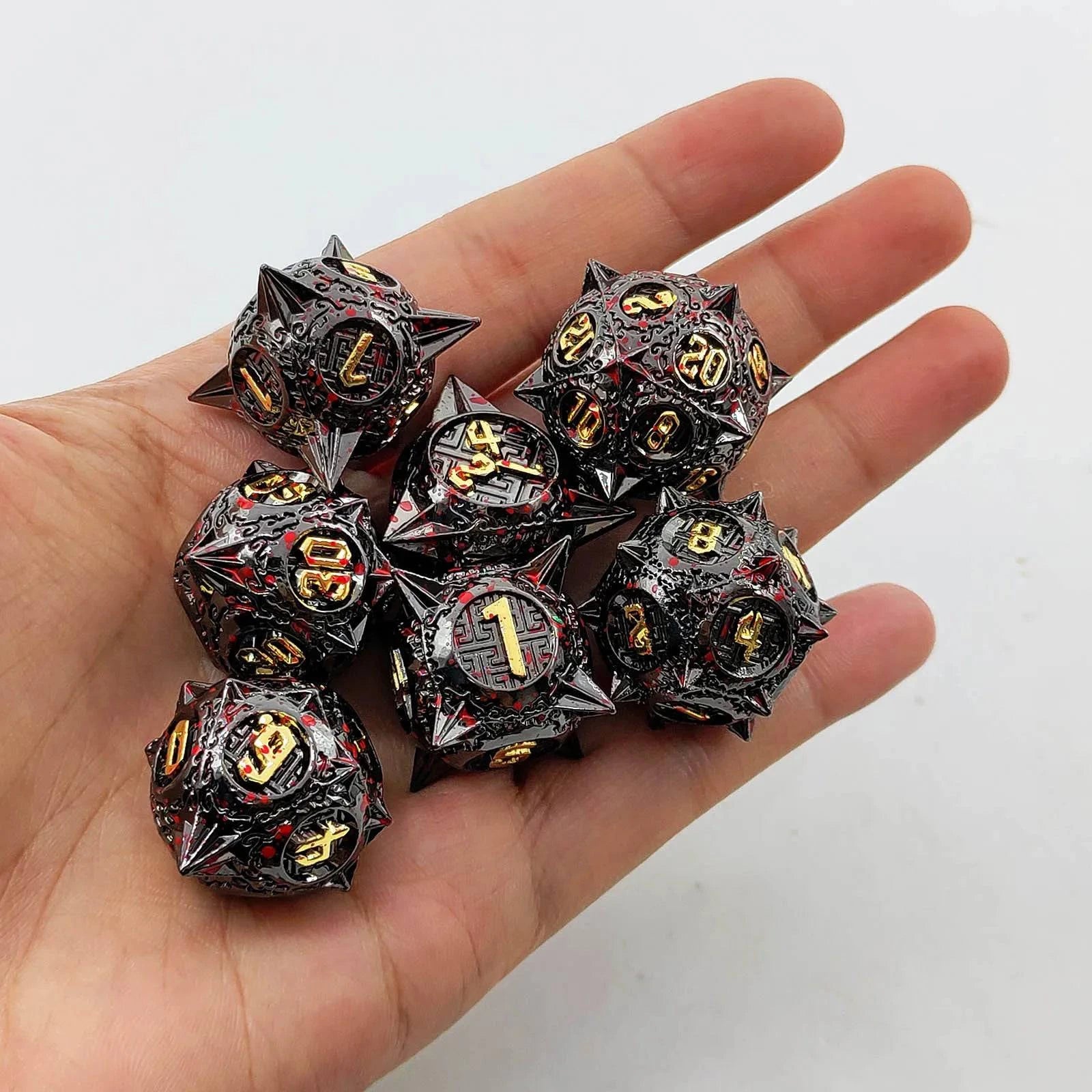 7Pcs/Set Metal For DND Dice D&D D4 D6 D8 D10 D% D12 D20 Polyhedral Games Dice Set For  Dungeons And Dragons Table Games MTG RPG - The Adventurer's Chest