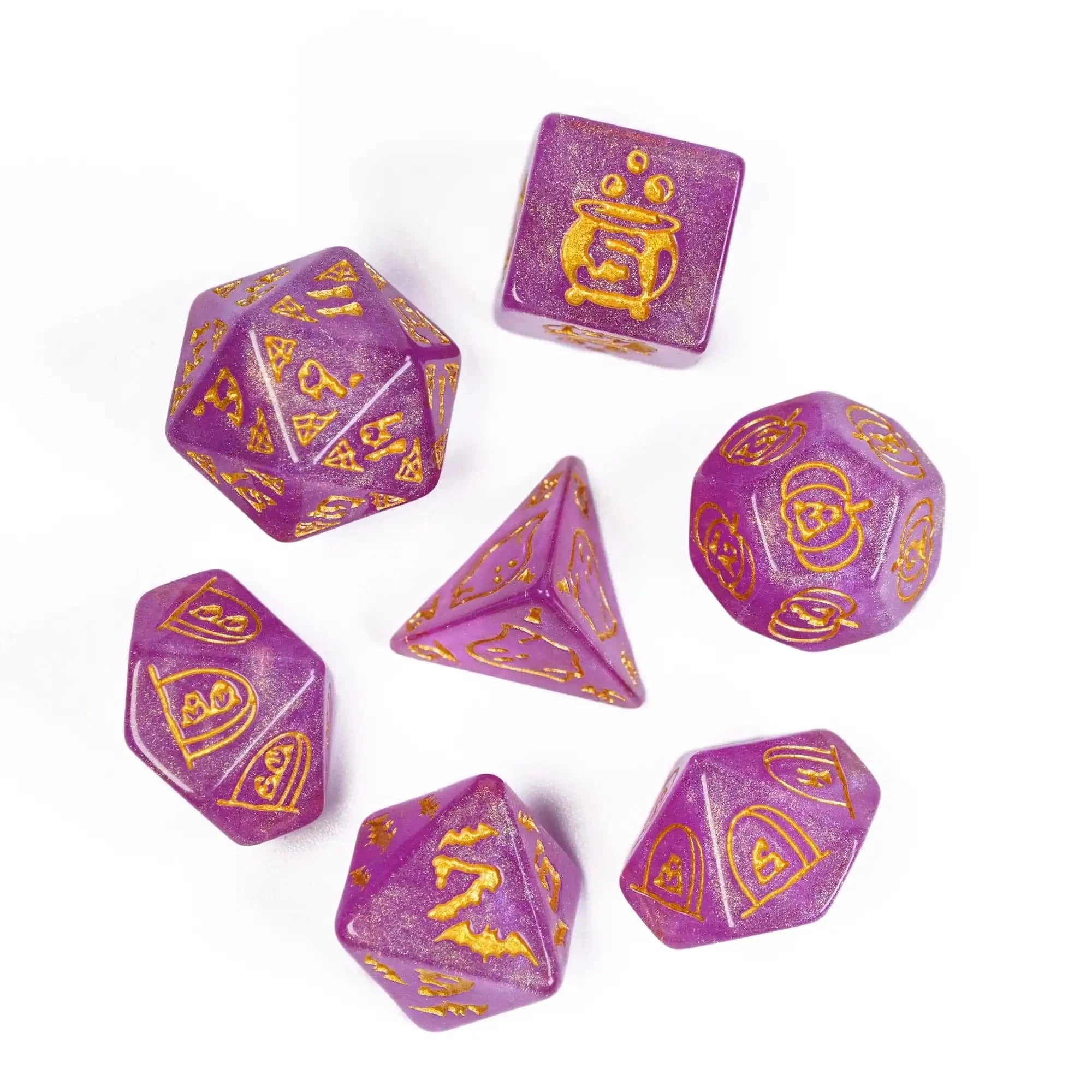 Cusdie Halloween Dice DND 7Pcs Resin D&D Dice Pumpkin Bat Ghost D4-D20 Polyhedral Dice for Role Playing Board Game Lover Gift - The Adventurer's Chest