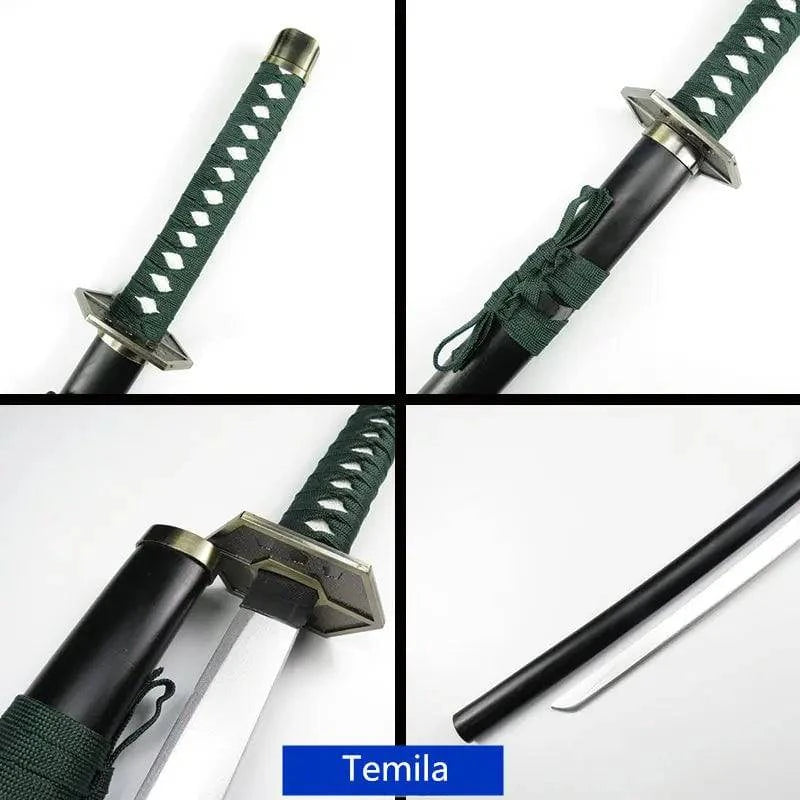 100cm Aizen Sousuke Kyoukasuigetsu Wooden Katana for Cosplay – Bleach Costume Sword and Scabbard Set