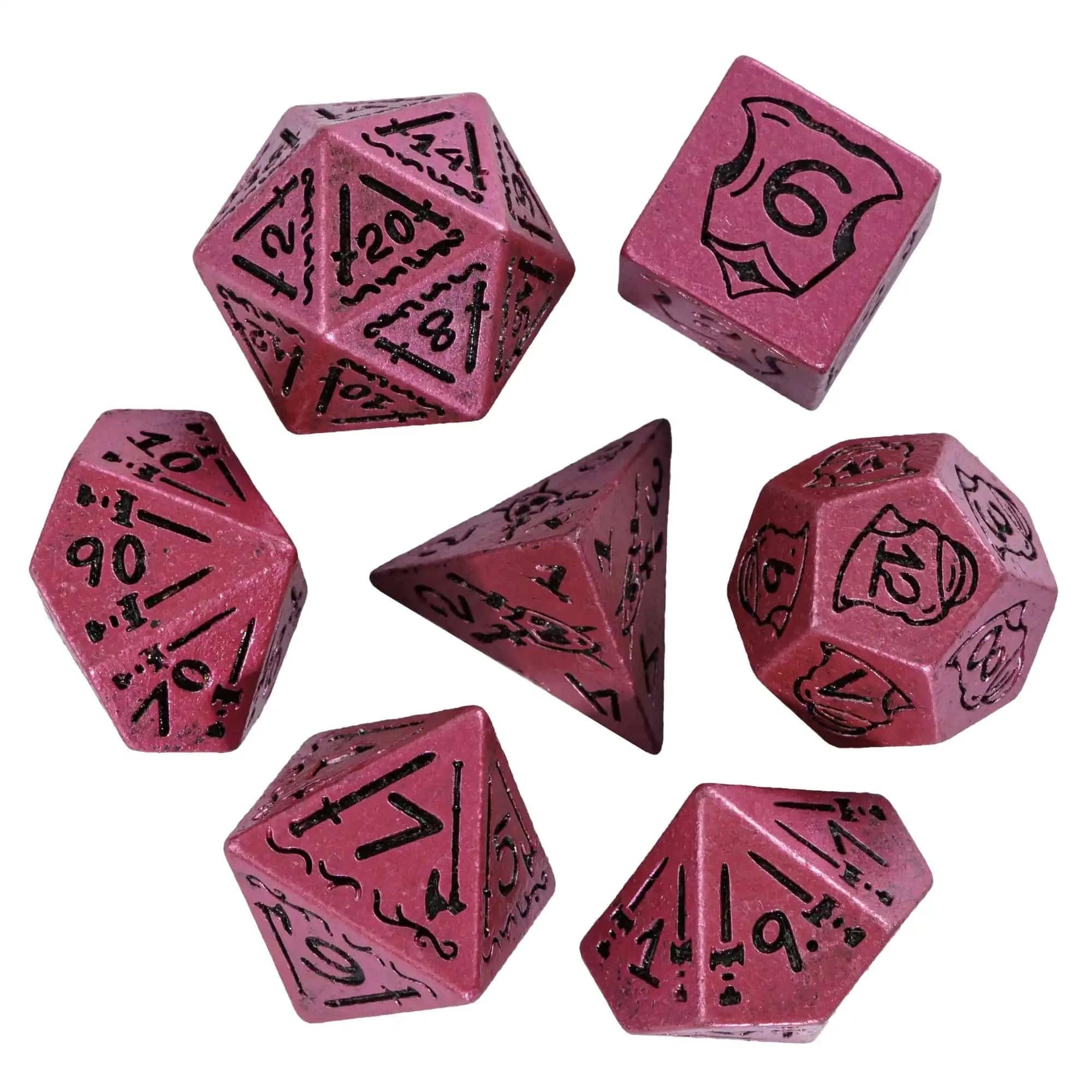 Cusdie Retro Style DND Dices with Shield Sword Resin D&D Dice D4-D20 Polyhedral Game Dice Set for Role Playing Board Games - The Adventurer's Chest