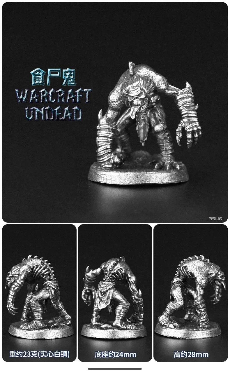 Bronze Dragon Warrior Skeleton Model - Handmade Decorative Chess Piece for Tabletop Games