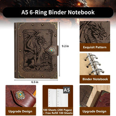 Dragon-Embossed Compass Journal for Dungeons & Dragons - Perfect Gift for RPG Enthusiasts - The Adventurer's Chest