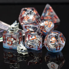 Cusdie DnD Dragon Head Dice Set 7Pcs Resin D4 D6 D8 D10 D% D12 D20 D&D Polyhedral Dice for Role Playing Game Table Games - The Adventurer's Chest