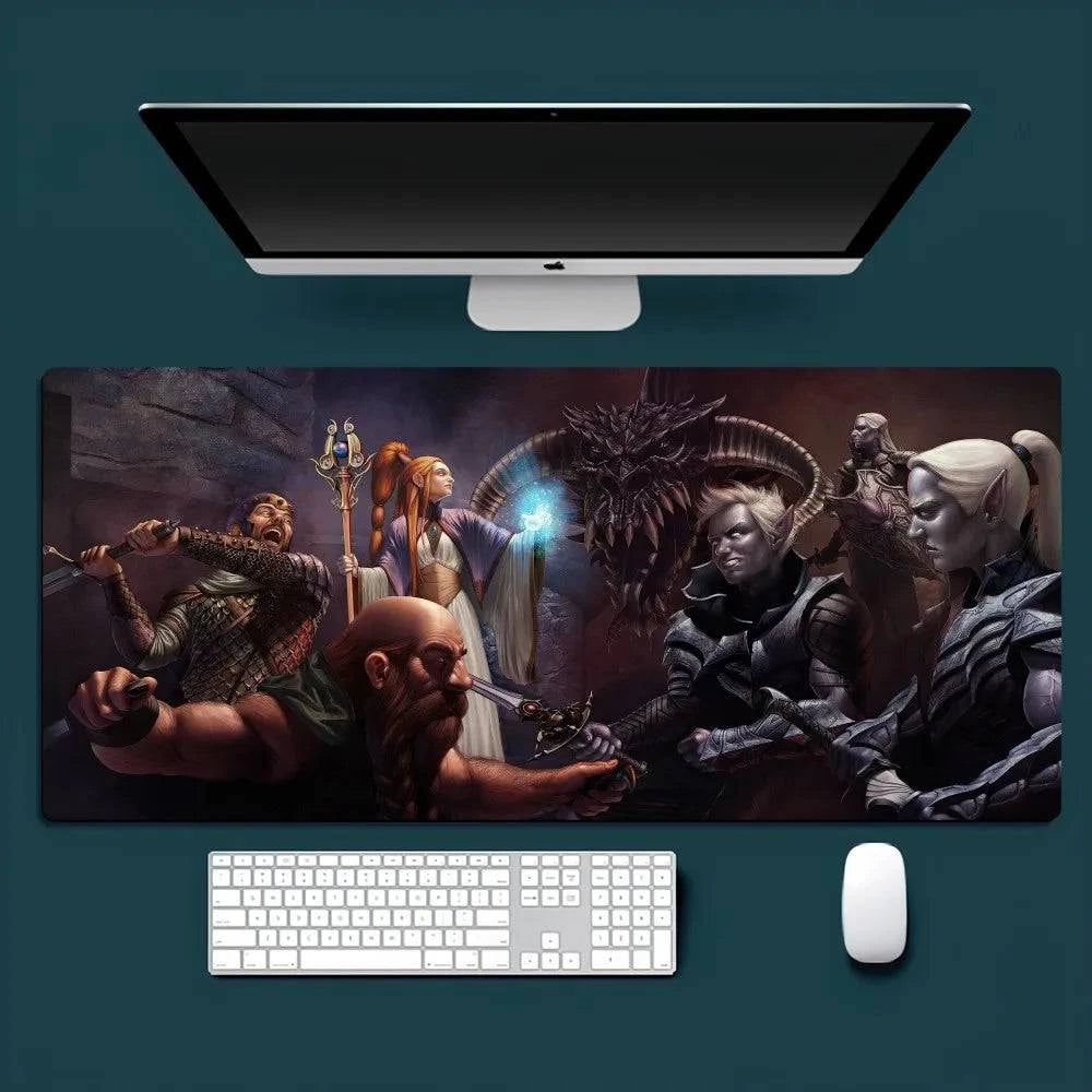 Dungeons & Dragons Themed Anti-Slip Gaming Mousepad for PC and Office - Various Sizes Available - The Adventurer's Chest