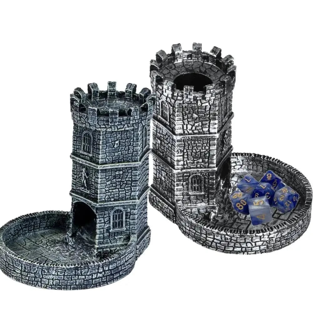 Hollow Castle D&D Dice Tower - Unique Resin Dice Rolling Tray for Dungeon and Dragons RPG, Perfect Christmas Gift