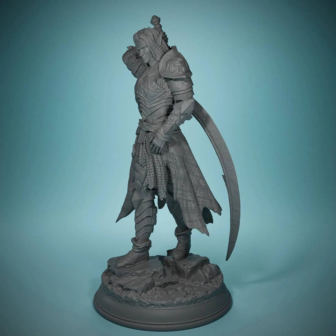 Drow Moon Paladin - Relethyr - Handcrafted 3D Miniature for Tabletop RPGs - Perfect Addition to Your Game Room Decor