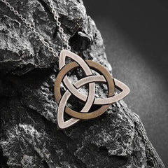 Mystical Celtic Knot Amulet Pendant - Unisex Stainless Steel Necklace for Adventurers - The Adventurer's Chest