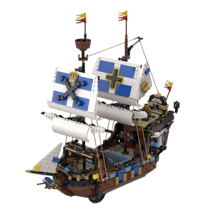 Medieval Pirate Ship Building Block Model - 1287pcs MOC Gift Toy Puzzle Set