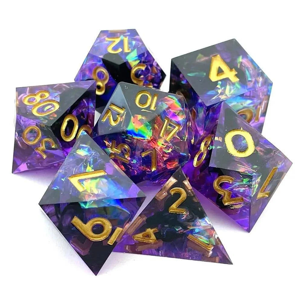 7Pcs Polyhedral Resin Dice Set Dices Table Games Accessory D6 D8 D10 D12 D20 For D&d DND - The Adventurer's Chest