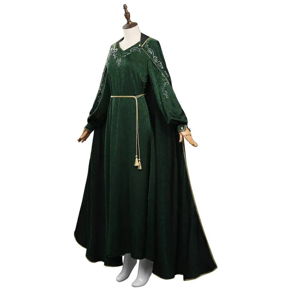 Alicent Targaryen Inspired Dark Green Cosplay Dress - Women's Fantasy Costume for Halloween and TV Events