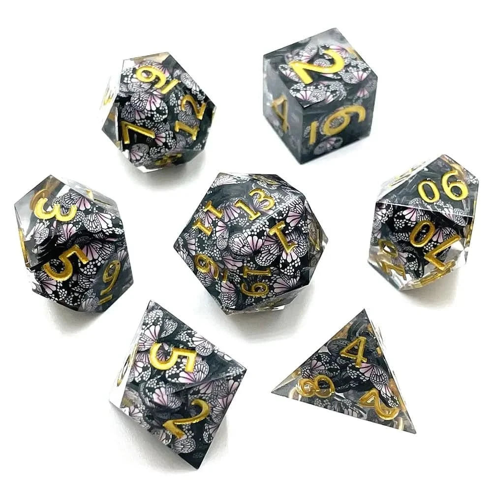 7Pcs Polyhedral Resin Dice Set Dices Table Games Accessory D6 D8 D10 D12 D20 For D&d DND - The Adventurer's Chest