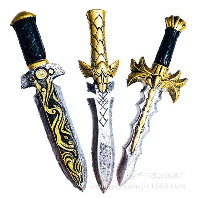 33cm Anime Sword Dagger Knife Model - 1:1 Cosplay Prop for Halloween - PU Material Action Figure for Kids Role Play Gift