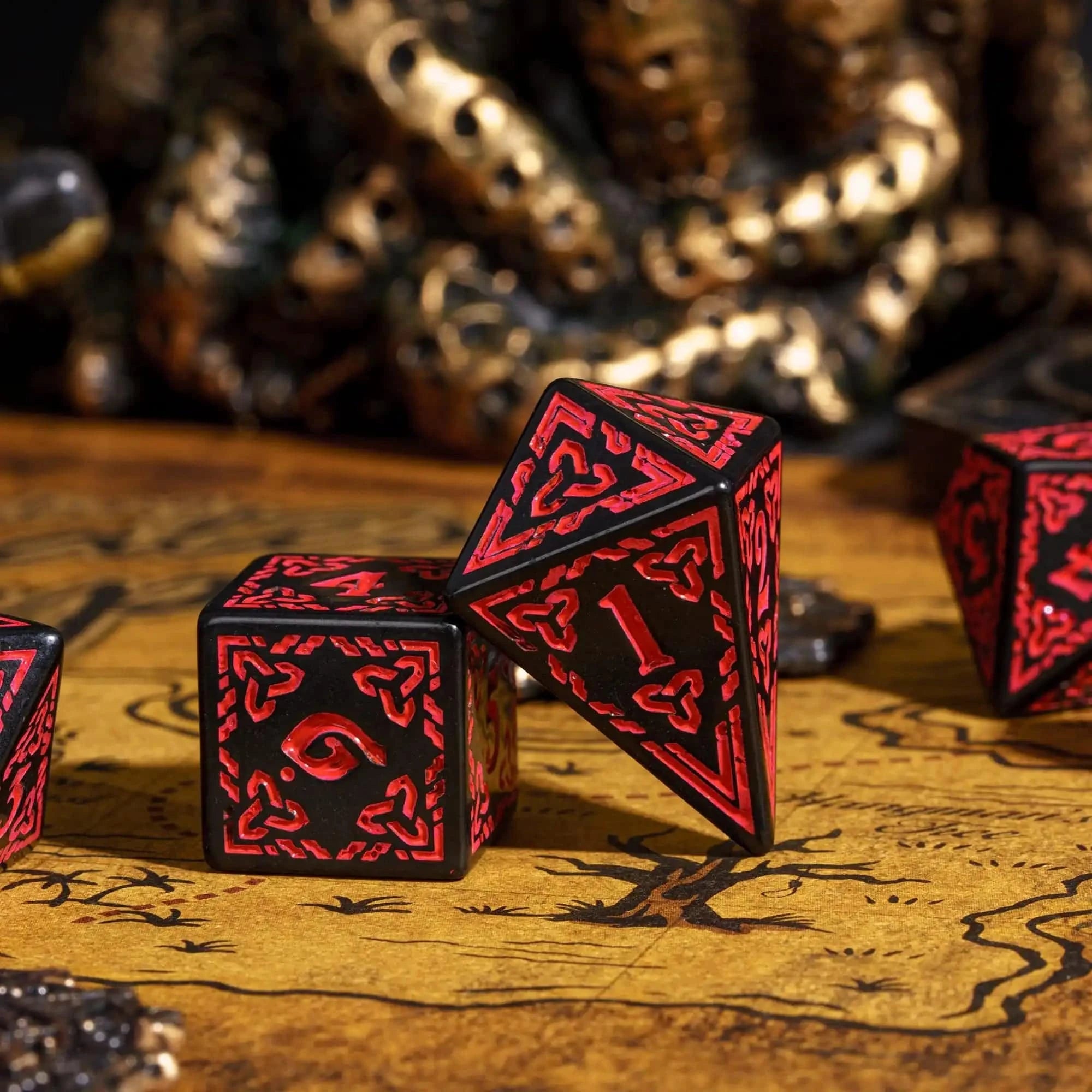 DND Celtic Knot Dice with Unique D4 7Pcs/Set New Pattern D4- D20 Polyhedral Dice for Role Playing Board Game D&D Tabletop Games - The Adventurer's Chest